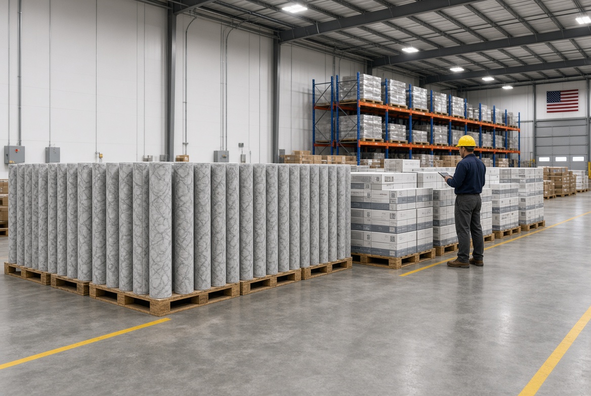 Warehouse material staged by job